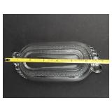 Vintage Duncan & Miller Teardrop Pattern Oval Relish Dish & Indiana Glass Crystal Relish Dish