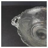 Clear Glass Pedestal Platter & Glass Bowl - 2-Piece Set