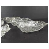 Indiana Glass Paneled Daisy & Finecut Rectangular Bowls - Set of 6