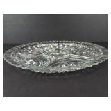 Anchor Hocking Stars & Bars Relish Platter - Vintage Clear Glass, 4-Section
