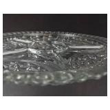 Anchor Hocking Stars & Bars Relish Platter - Vintage Clear Glass, 4-Section