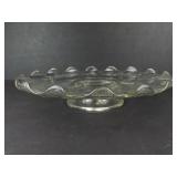 Clear Glass Cake Stand on Pedestal - Grapevine Etching