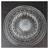 Set of 5 Clear Pressed-Glass Plates with Starburst Pattern, 9 in Diameter