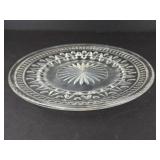 Set of 5 Clear Pressed-Glass Plates with Starburst Pattern, 9 in Diameter