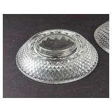 Vintage Clear Glass Ashtrays - Diamond Pattern with Beaded Inner Ring (Lot of 2)