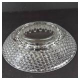 Vintage Clear Glass Ashtrays - Diamond Pattern with Beaded Inner Ring (Lot of 2)