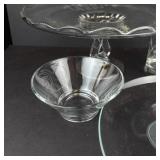 GMHC Engraved Glassware Set - Cake Platter on Stand, 2 Totem Pole Plates (Lot of 6)