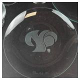 GMHC Engraved Glassware Set - Cake Platter on Stand, 2 Totem Pole Plates (Lot of 6)