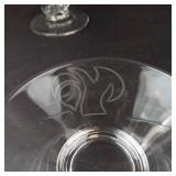 GMHC Engraved Glassware Set - Cake Platter on Stand, 2 Totem Pole Plates (Lot of 6)