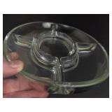 Essentials Vintage Clear Glass 5-Compartment Divided Serving Tray