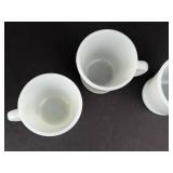 Anchor Hocking Fire-King Milk Glass D-Handle Mugs & Casserole Dish 7-Piece Set