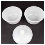 Anchor Hocking Fire-King Milk Glass D-Handle Mugs & Casserole Dish 7-Piece Set
