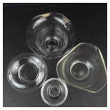 Glass Bowls - 4-Piece Clear Glass Set (Lot of 4)