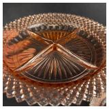 Anchor Hocking Miss America Pink Depression Glass Divided Relish Trays - Set of 2