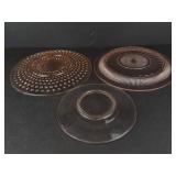 Pink Glass Plates (Lot of 3)