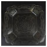 Federal Glass Patrician Spoke Amber Depression Plate & Indiana Glass Lorain Pattern Plate