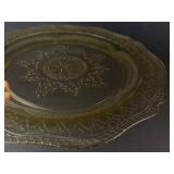 Federal Glass Patrician Spoke Amber Depression Plate & Indiana Glass Lorain Pattern Plate