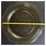 Federal Glass Patrician Spoke Amber Depression Plate & Indiana Glass Lorain Pattern Plate