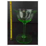 Emerald Green Glass Champagne Coupes - Set of 2