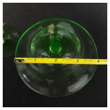 Emerald Green Glass Champagne Coupes - Set of 2