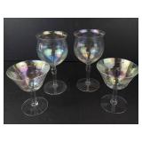 Iridescent Glassware Set - 2 Wine Goblets & 2 Champagne Glasses