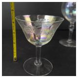 Iridescent Glassware Set - 2 Wine Goblets & 2 Champagne Glasses