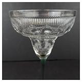 Glassware - 4 Stemware: 2 Iridescent Glasses, 1 Sombrero Margarita, 1 Green-Tinted Wine Goblet