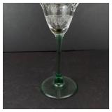 Glassware - 4 Stemware: 2 Iridescent Glasses, 1 Sombrero Margarita, 1 Green-Tinted Wine Goblet