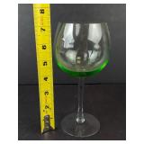Glassware - 4 Stemware: 2 Iridescent Glasses, 1 Sombrero Margarita, 1 Green-Tinted Wine Goblet