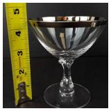 Fostoria Wedding Ring Crystal Glasses - Platinum Rim (Lot of 9)