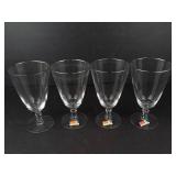 Fostoria Engagement Crystal Iced Tea Goblets - 4-Piece Set with Platinum Rim