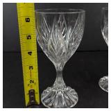 Mikasa Park Ridge Crystal Water Goblets - Deeply Cut Pattern, Textured Stem - Set of 2
