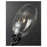 Grapevine-Etched Wine Glasses - Twisted Black Stems - Set of 9