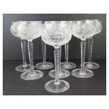 Crystal Cut Glass Champagne Coupe Glasses - 8-Piece Set