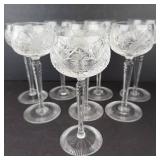 Crystal Cut Glass Champagne Coupe Glasses - 8-Piece Set