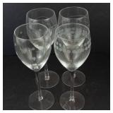 Etched Crystal Wine Glasses - Set of 4, Four Distinct Patterns