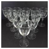 Starburst Etched Wine Glasses - Set of 11 Stemware