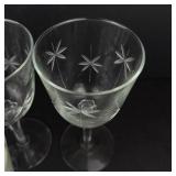 Starburst Etched Wine Glasses - Set of 11 Stemware