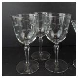 Libbey Windswept Glassware - 3 Cocktail Coupes & 3 Stem Glasses