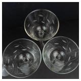 Libbey Windswept Glassware - 3 Cocktail Coupes & 3 Stem Glasses