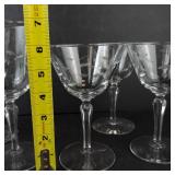 Libbey Windswept Glassware - 3 Cocktail Coupes & 3 Stem Glasses