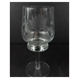 Goblets - Set of 6 Engraved Clear Glass with Etched Leaf Pattern