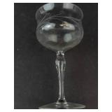 Etched Floral Wine Glasses (Lot of 5)