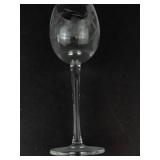 Etched Floral Wine Glasses (Lot of 5)