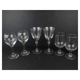 Clear Glass Stemware - 6-Piece Goblet & Wine Glass Set