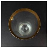 Crystal Glassware Set with Gold Trim - Assorted Clear Glasses & 3 Bowls