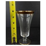 Crystal Glassware Set with Gold Trim - Assorted Clear Glasses & 3 Bowls