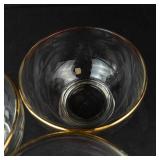 Crystal Glassware Set with Gold Trim - Assorted Clear Glasses & 3 Bowls
