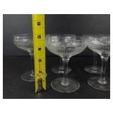 Etched Crystal Glasses - 12-Piece Set (6 Tall Flutes, 6 Short Coupes)