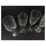 Stemware Assortment- 6 Glasses: 5 Champagne Flutes & 1 Goblet